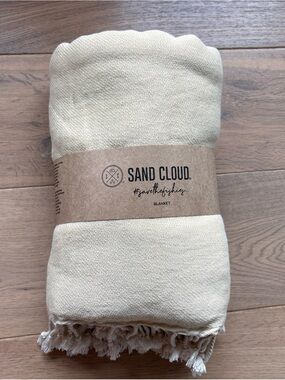 SandCloud Cream Straw Turkish-Style Throw Blanket 100% organic cotton large size